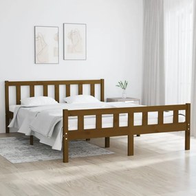 mézbarna tömör fa ágykeret 120 x 200 cm