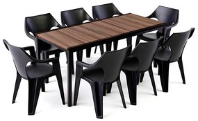 Carter Large 8+1 kerti bútor garnitúra szett dió-grafit