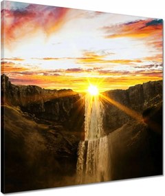 Vászonkép 50x50 Naplemente Vízesés