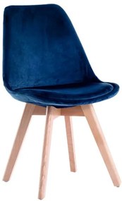 Bársony étkezőszék skandináv stílusban Blue Glamor