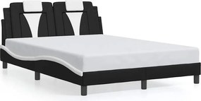 vidaXL fekete és fehér műbőr ágykeret Viana matrac nélkül 120 x 200 cm