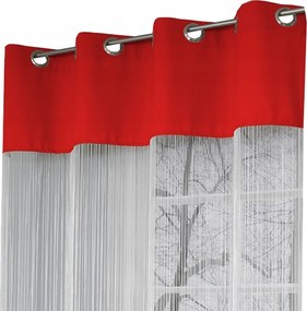 Függöny Spagetti 150x250 magas spagetti Fehér szövet piros