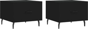 vidaXL 2 db fekete szerelt fa dohányzóasztal 50 x 50 x 40 cm