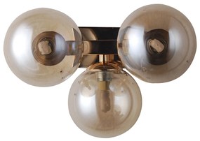 ITALUX MARBELIO üveggömb burával fali lámpa 3 foglalattal, arany, G9, IT-WL-6161-3 GO+CO