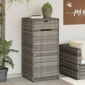 vidaXL szürke polyrattan kerti tárolószekrény 55 x 55 x 111 cm