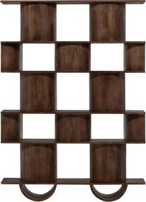 Sötétbarna mangófa könyvespolc 130x180x35 cm Sinne – WOOOD