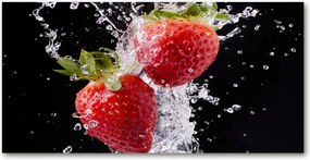 Fotó üvegkép Eper és víz 140x70