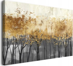 Hálószoba vászonkép absztrakt fa arany erdő 60x90