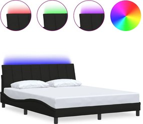 vidaXL fekete szövet ágykeret matrac nélkül Hanko 160 x 200 cm