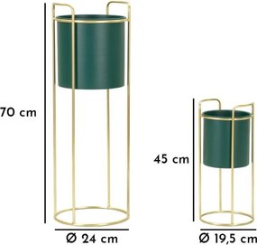 Fém kaspó szett 2 db-os ø 24 cm Grent Slim – Mauro Ferretti