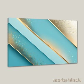 Absztrakt vonalak arany és kék – modern prémium vászonkép 60x40 cm