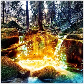 Poszterek 70x70 Hegyi vízesés Tájkép