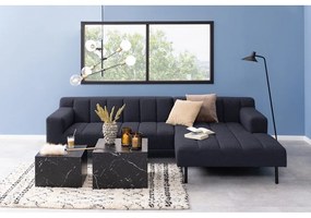 Fekete dohányzóasztal szett márvány dekorral, 2 db-os 58x58 cm Dice – Actona