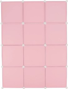 Gyerek moduláris szekrény, rózsaszín/gyerek minta, NURMI