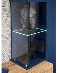 MARIONO nappali fal, 210x162x40, sötétkék/tölgy flagstaff