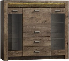 Vitrines komód, kőris sötét, INFINITY 08