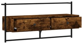 füstös tölgy színű szerelt fa fali TV szekrény 100,5x30x51 cm