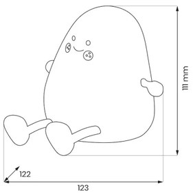 LED, dimmelhető, újratölthető gyermek éjjeli lámpa MANGO LED/2,5W/5V 800 mAh
