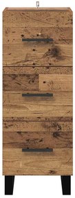 Széf fiókkal Öreg fa 34,5 x 34 x 90 cm Műszaki fa és vas