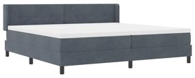 Boxspringágy Matraccal Sötétszürke 200x200 cm Bársony