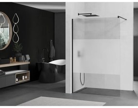 Mexen Kioto zuhanyparaván 80x200 cm 8 mm, fekete profil, átlátszó jegesedés üveg, 800-080-101-70-35