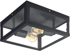 EGLO 94832 ALAMONTE Modern Kültéri Mennyezeti Lámpa Fekete, Átlátszó E27 IP44