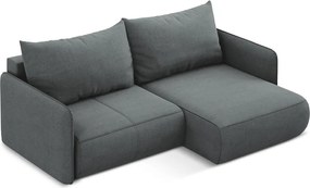 Szürke kinyitható-tárolóhelyes sarokkanapé (jobb oldali) Nanea – Makamii