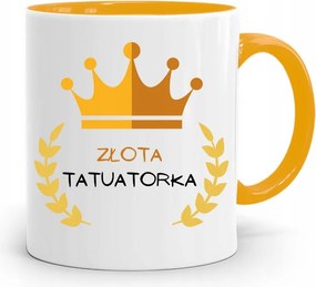 Tetoválóknak Tetováló Bögre Sárga Ajándék fényképes nyomtatással