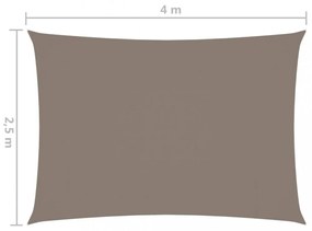 tópszínű téglalap alakú oxford-szövet napvitorla 2,5x4 m
