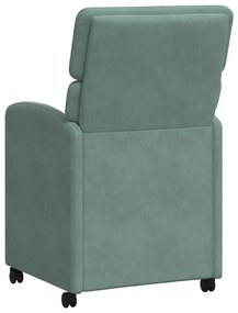 Kerekes Étkező Székek 2 pcs tengerzöld 58 x 65 x 98 cm Bársony