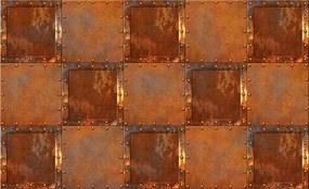 Fotótapéta flizelina Rozsdamentes fém panelek Loft stílusú fal 200x140 +ragasztó