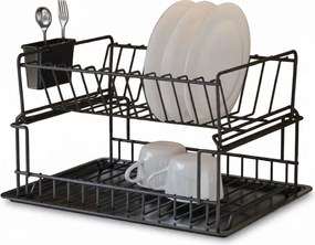 Edényszárító, csepegtető tálca, fekete, 35 x 30 cm