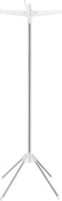 SONGMICS ruhaszárító, 3 forgatható kar vállfáknak fehér és ezüst színben