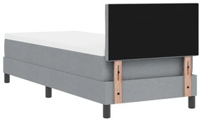 Box Spring Ágy Matraccal &amp; LED Világosszürke 80x200 cm Szövet