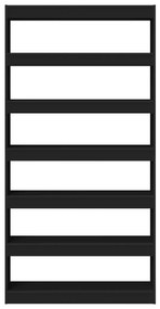 Könyvespolc Fekete Összeállított fa 100 x 30 x 198 cm Könyvespolc