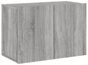 5 darab szürke sonoma színű szerelt fa fali TV-bútor