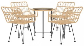 5 részes polyrattan kerti étkezőgarnitúra