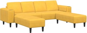vidaXL Kanapé Világos sárga 250 x 188 x 76 cm Bársonyos szövet