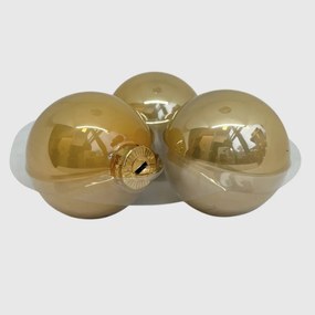 Champagne pezsgőszínű üveg karácsonyi gömb szett 12*6cm