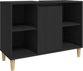 vidaXL fekete szerelt fa mosdószekrény 80 x 33 x 60 cm