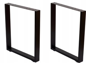 Asztali Lábak Íróasztalhoz Fém Fekete 58x71 CM Profil 7,5x2 CM Loft 2 Db