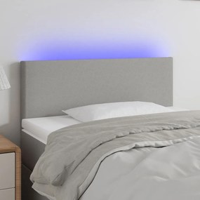 világosszürke szövet LED-es fejtámla 100x5x78/88 cm