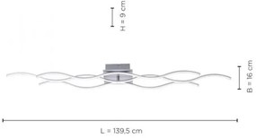 Leuchten Direkt 15167-55 -LED Felületre szerelhető csillár WAWE 2xLED/12,5W/230V+1xLED/17W