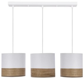 Csillár zsinóron BIANCO 3xE27/40W/230V fehér/barna