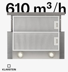 Klarstein Vinea, beépíthető páraelszívó, lapos konstrukció, 60 cm, fekete