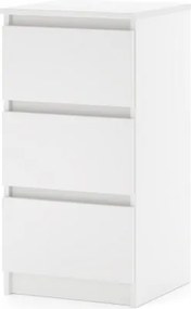 SIMPLE éjjeliszekrény 40 cm 3 fiók matt fehér