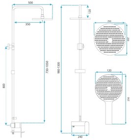 REA-P2418 - AVALON zuhanyszett csapteleppel, szálcsiszolt réz