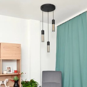 Csillár zsinóron MELODY 3xE27/15W/230V fekete