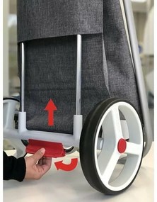Rolser Com Tweed 8 Black Tube kerekesbevásárlótáska, szürke