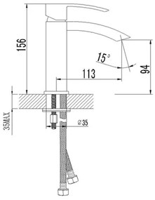 Sapho - Mosdócsaptelep GINKO 15,6 cm fényes króm